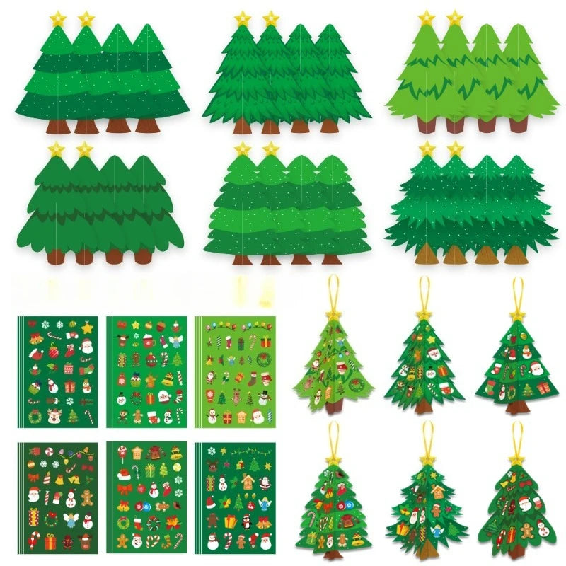 3D Christmas Tree DIY Craft Kit – Ornaments & Card Stickers DIY Craft Kit Babs