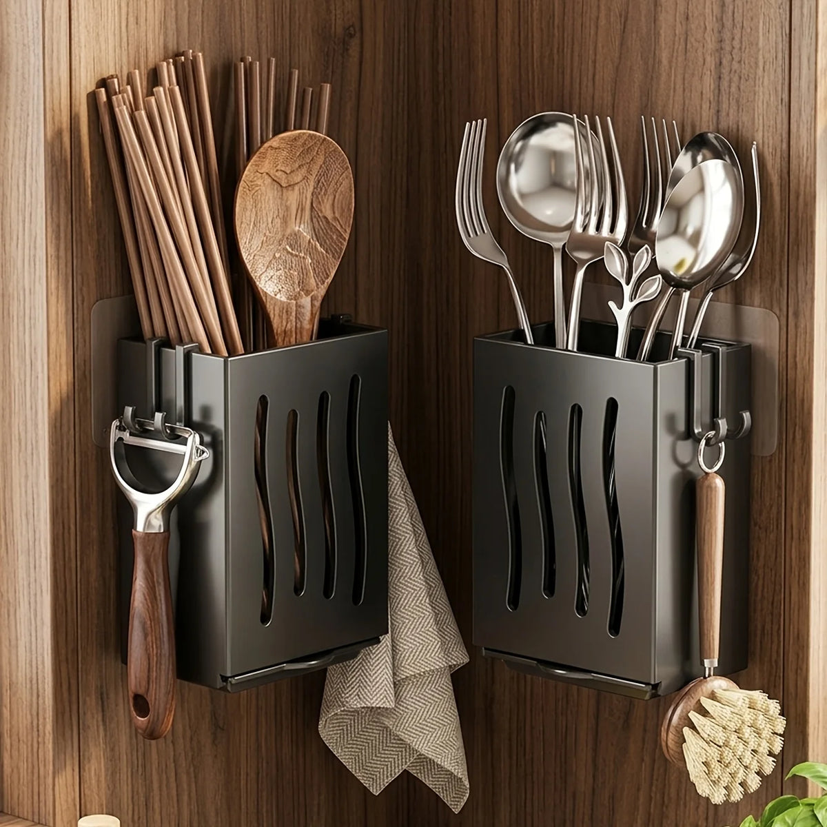 Kitchen Utensil Holder & Cutlery Drainer with Built-In Drainage Utensil Holder Babs