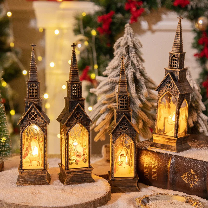 Christmas LED Lantern Santa Snowman Night Light Table Ornament Christmas LED Lantern Babs