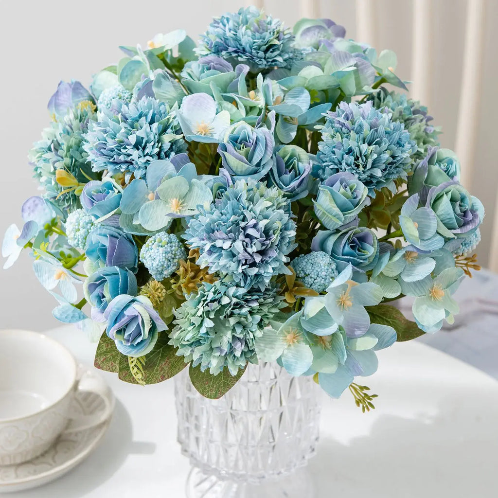 Artificial Silk Rose Chrysanthemum Bouquet – Wedding & Home Décor Artificial Flower Bouquet Babs
