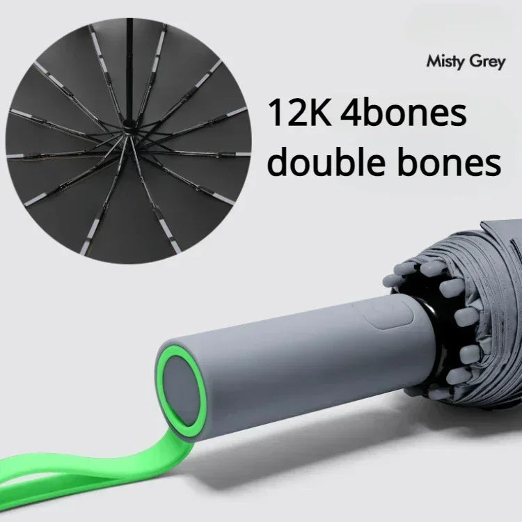 16K Double-Bone Windproof Folding Umbrella – UV Sun & Rain Folding Umbrella Babs grey-72bones 24K Iron