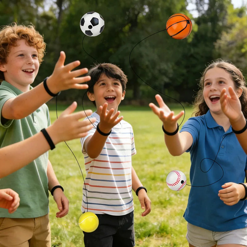 Wrist Strap Bouncy Ball Set – Kids Reaction Training Toy Bouncy Ball Toy Set Babs