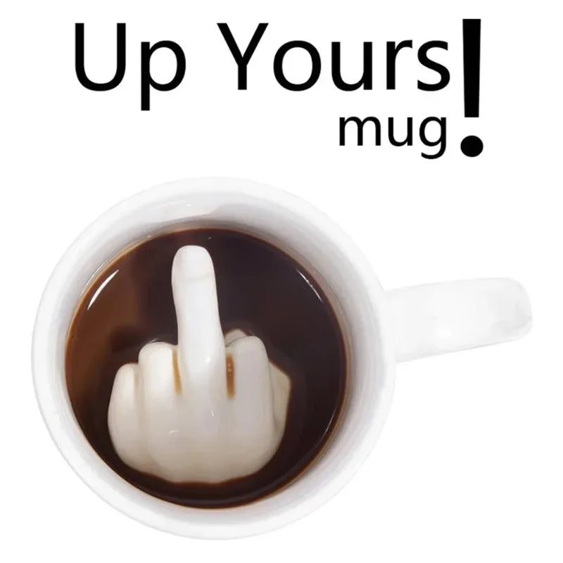 Funny Middle Finger Ceramic Coffee Mug – Novelty Gift Novelty Coffee Mug Babs