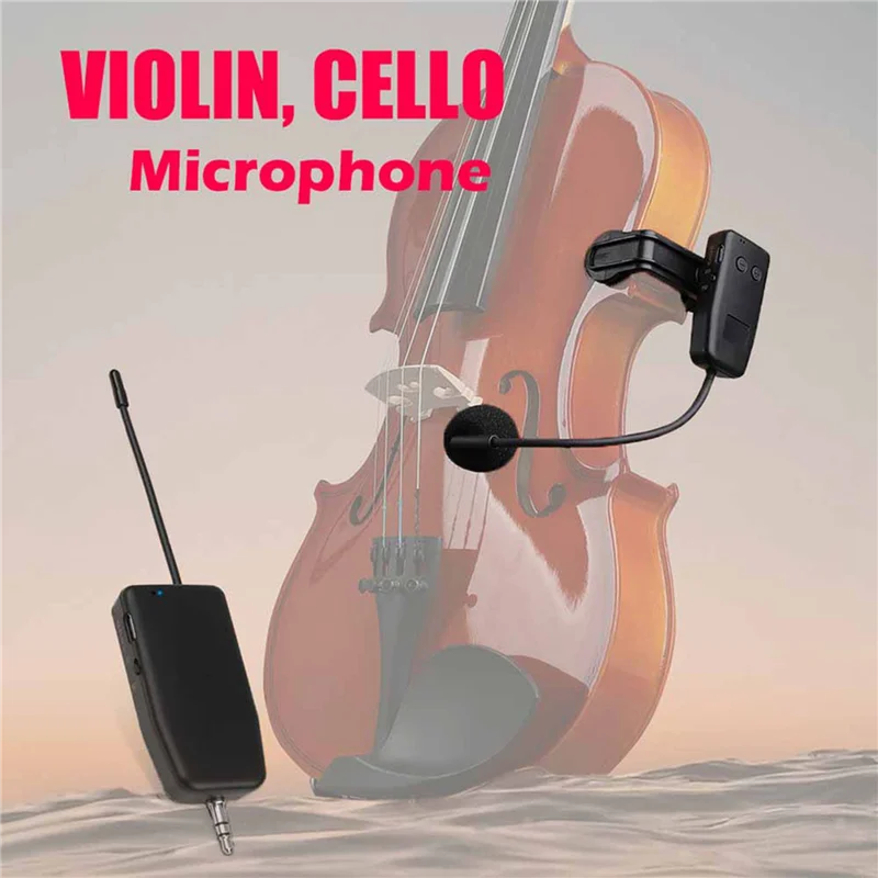 2.4G Wireless Clip-On Mic System for Violin, Cello & Guitar Wireless Microphone System Babs