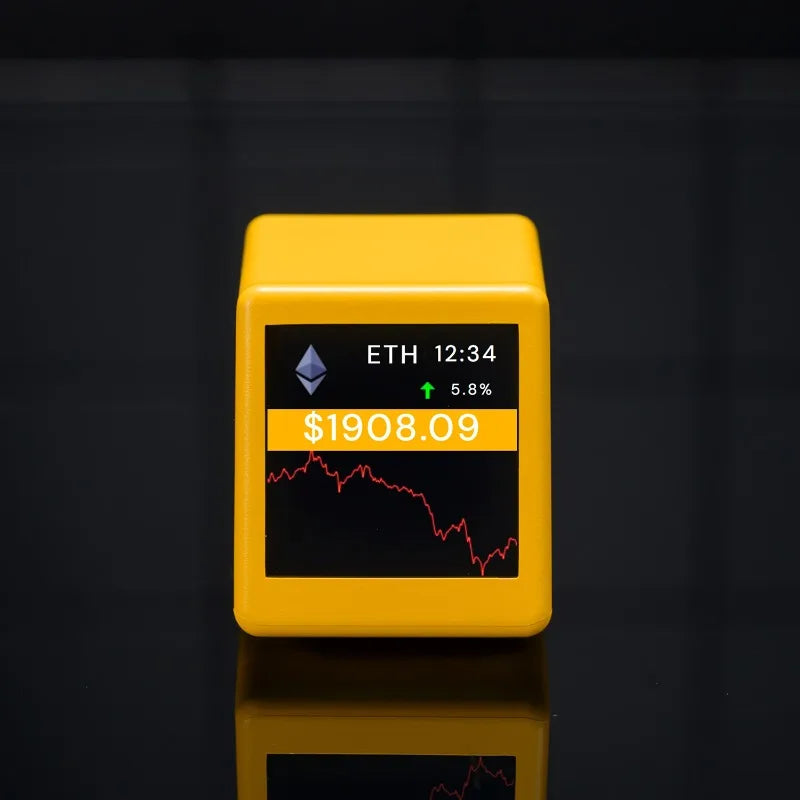 WiFi Crypto Price Tracker Desk Clock – BTC & 300 Coins Crypto Tracker Clock Babs