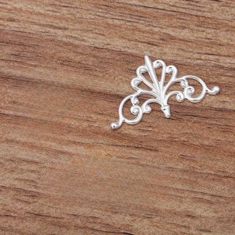 50Pcs Brass Crown Charm Connectors for DIY Hair Jewelry Making Jewelry Making Charms Babs silver plated