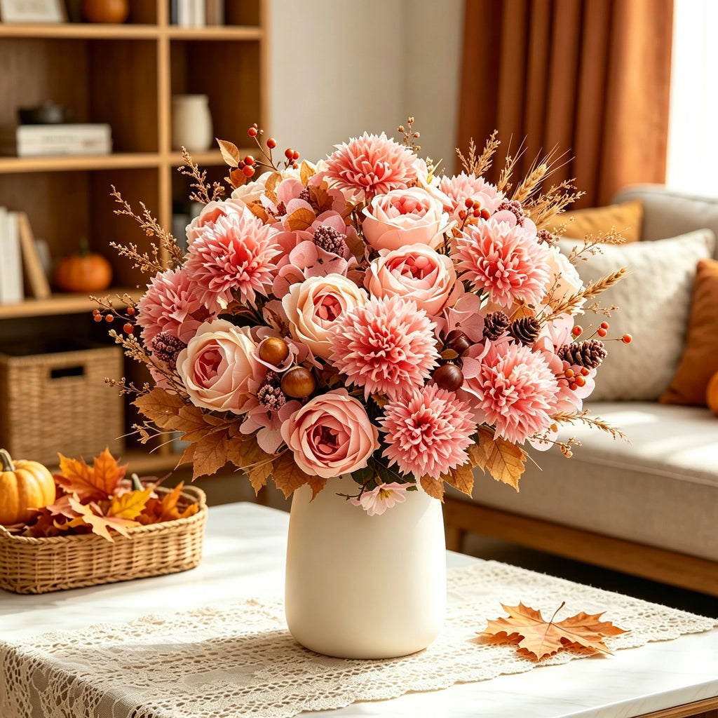 6-Piece Artificial Silk Rose & Peony Bouquet – Wedding & Home Décor Artificial Flower Bouquet Babs