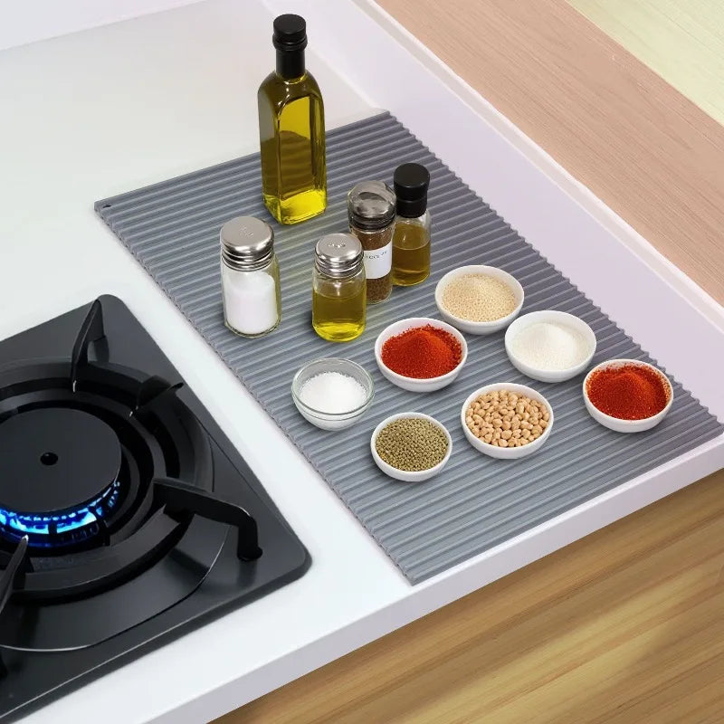 Foldable Silicone Draining Mat – Non-Slip Heat-Resistant Kitchen Pad Silicone Draining Mat Babs