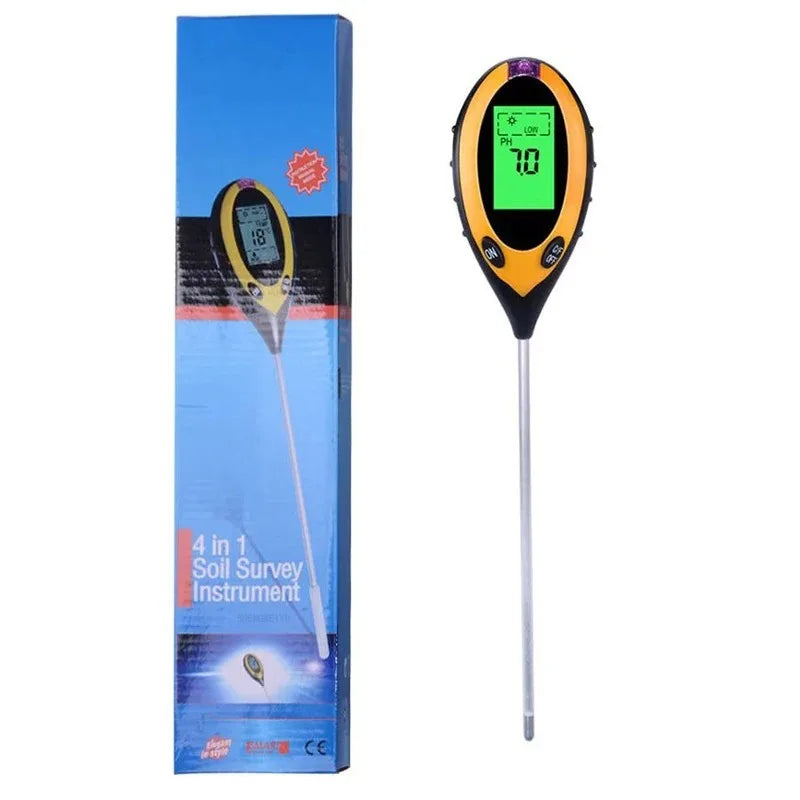 4-in-1 Soil Tester – pH, Moisture, Light & Temperature Soil Testing Meter Babs With Box