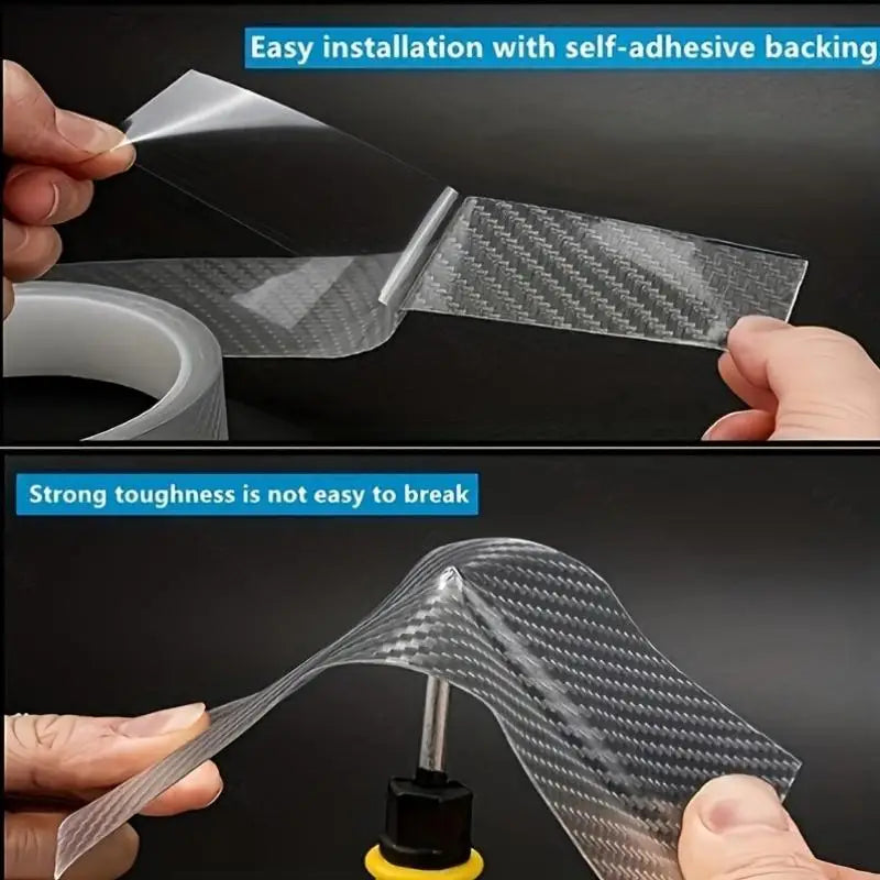 Car Door Edge Protector Carbon Fiber Anti-Collision Tape 2 Rolls Car Door Protector Tape Babs