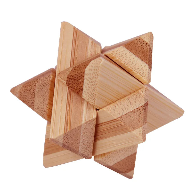 Bamboo Kongming Lock 3D Interlocking Puzzle Brain Teaser Toy 3D Interlocking Puzzle Babs 1Pc 2