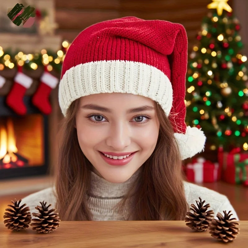 2PCS Extended Knitted Christmas Hats – Holiday Party Dress Up Knitted Holiday Hat Babs