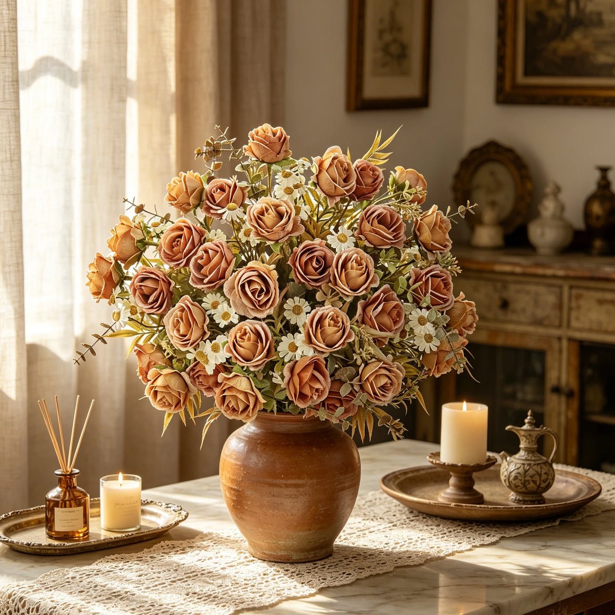Silk Rose Artificial Flowers for Wedding, Home & Party Décor Artificial Silk Flowers Babs