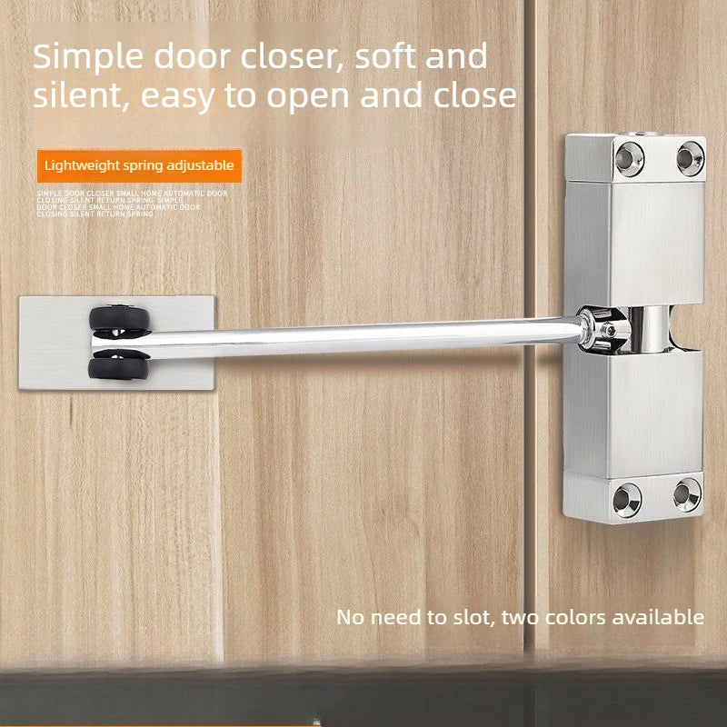 Silent No-Drill Automatic Door Closer – Spring Return Zinc Alloy Door Closer Babs