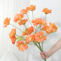 4-Head Artificial Silk Rose Flowers – Wedding & Home Decor Artificial Silk Flowers Babs Orange