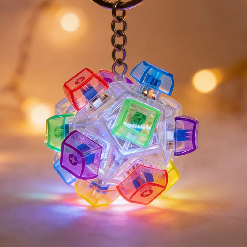LED Light-Up Keyboard Keychain – Clickable Fidget Toy Gift Fidget Keychain Toy Babs 12 Keys