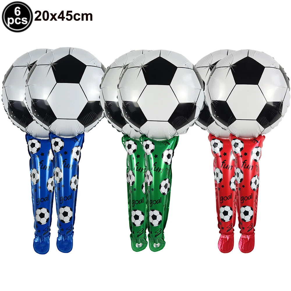 Boy's 8th Birthday Soccer Foil Balloons Party Set