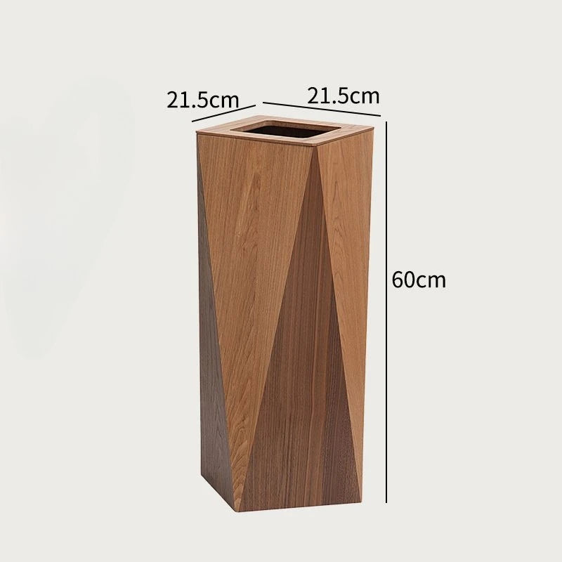 Large Wooden Trash Can – Waterproof Luxury Rolling Cover Bin Wooden Waste Bin Babs Mixed Hole Cover