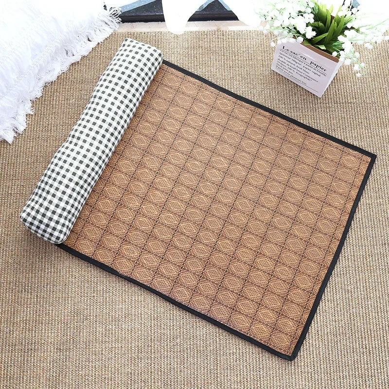 Pet Self-Cooling Rattan Mat for Cats & Dogs – Summer Bed Pet Cooling Mat Babs Green grid L