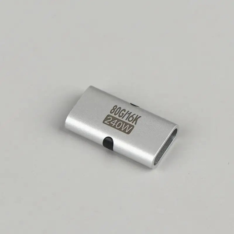 USB-C Female to Female Adapter 80Gbps 240W PD 16K 60Hz USB-C Adapter Babs Silver