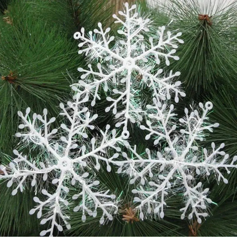 30pcs White Christmas Snowflake Tree Decorations Set Christmas Ornament Set Babs