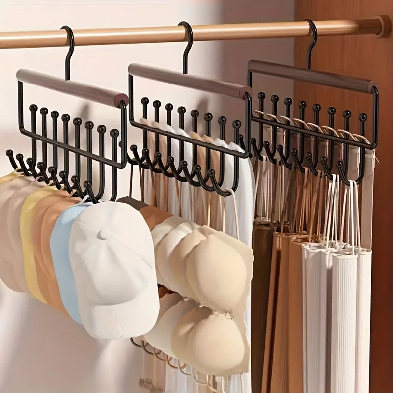 Wall-Mounted Metal Coat Rack with 8 Hooks & Storage Shelf Wall-Mounted Coat Rack Babs