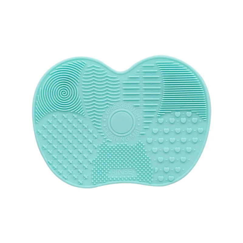 Silicone Apple Makeup Brush Cleaner Pad with Suction Cup Makeup Brush Cleaner Babs 1PC-Green