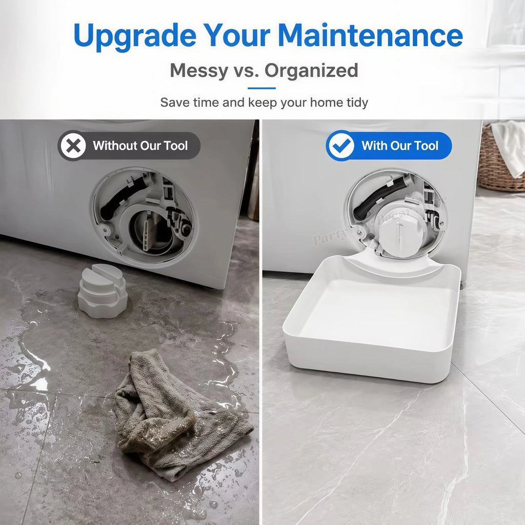 Washing Machine Drain Tray – Leak-Proof Drip Pan & Lint Funnel Washer Drain Tray Babs