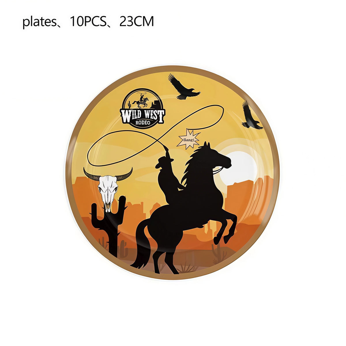 Wild West Cowboy Party Decoration Set – Balloons, Plates & Cups Party Decoration Set Babs 10pcs 9inch plates others