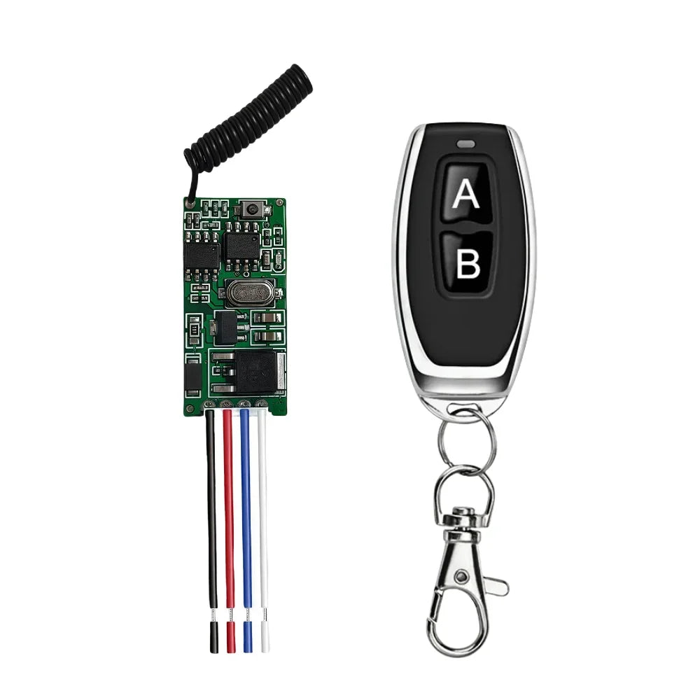 433MHz RF Wireless Relay Receiver & Remote Switch DC 3.6V–24V RF Relay Receiver Babs 1Remote 1Receiver