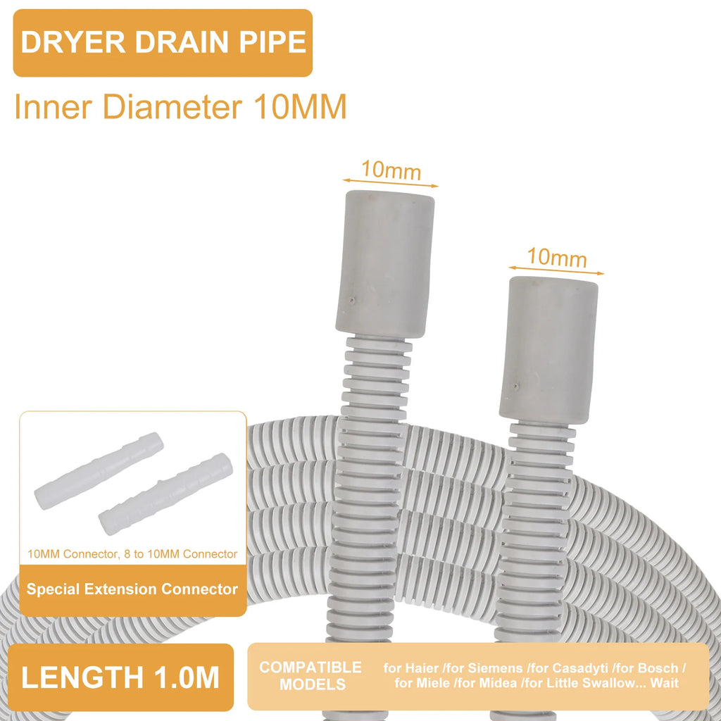 10mm Dryer Drain Hose Extension Pipe with Adapter | LEENKEA Dryer Drain Hose Babs