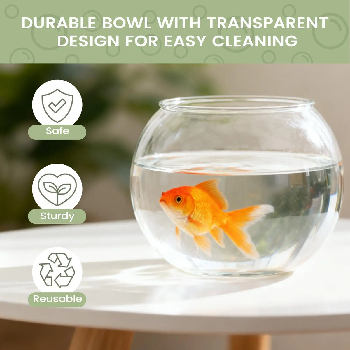 Mini Fish Bowl Clear Bubble Aquarium – Table Centerpiece Decor Decorative Fish Bowl Babs