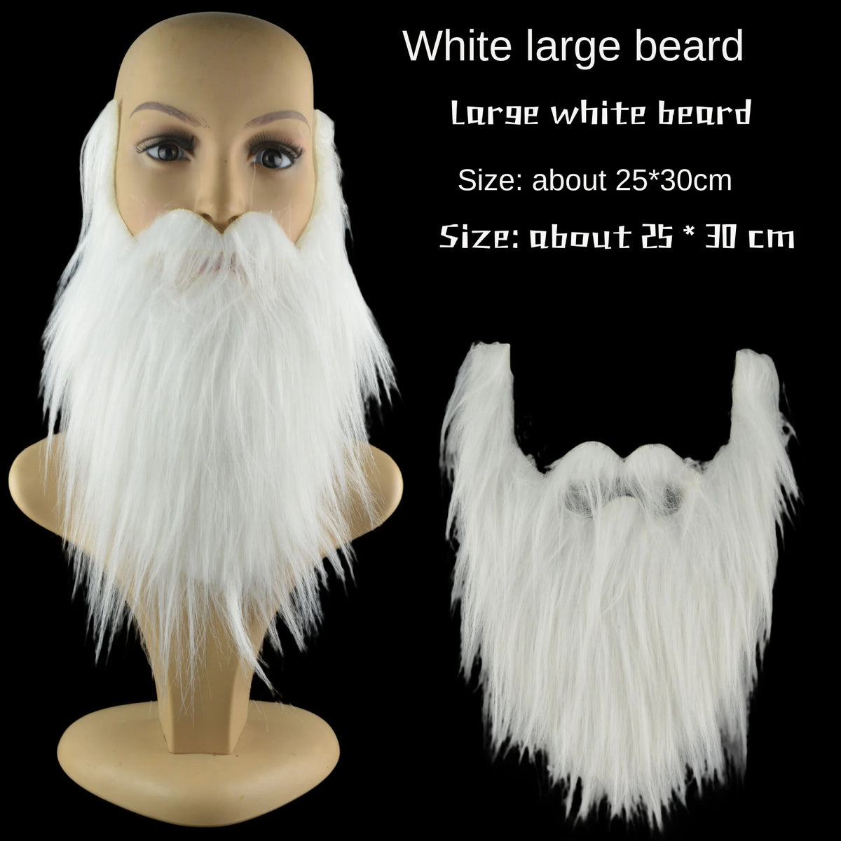 Fake Beard & Mustache Set – Santa Cosplay Costume Props Costume Accessory Babs WHITE