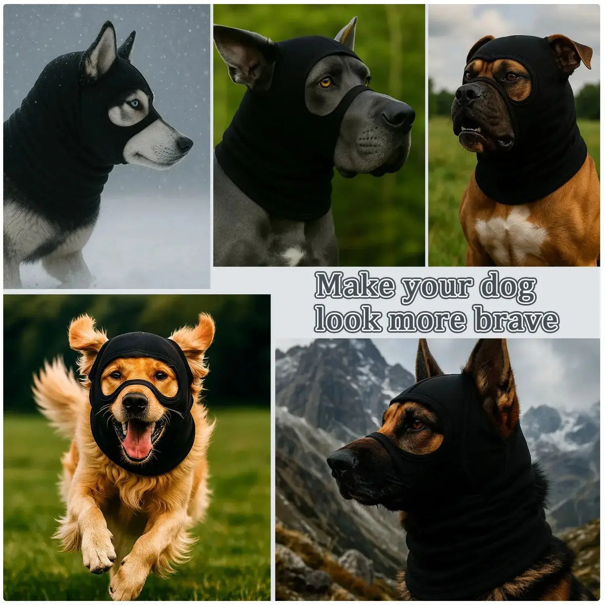 Dog Face Mask Headgear – Warm Minimalist Pet Headwear Dog Headwear Babs