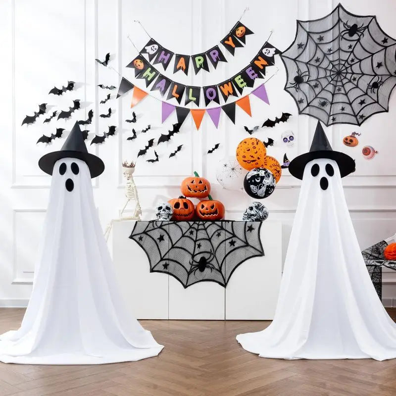 Halloween Ghost Hanging with String Lights – Indoor & Outdoor Halloween Hanging Decoration Babs