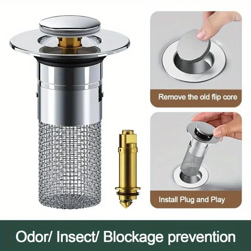 Pop-Up Drain Stopper & Hair Catcher for Sink & Shower Drain Stopper Strainer Babs