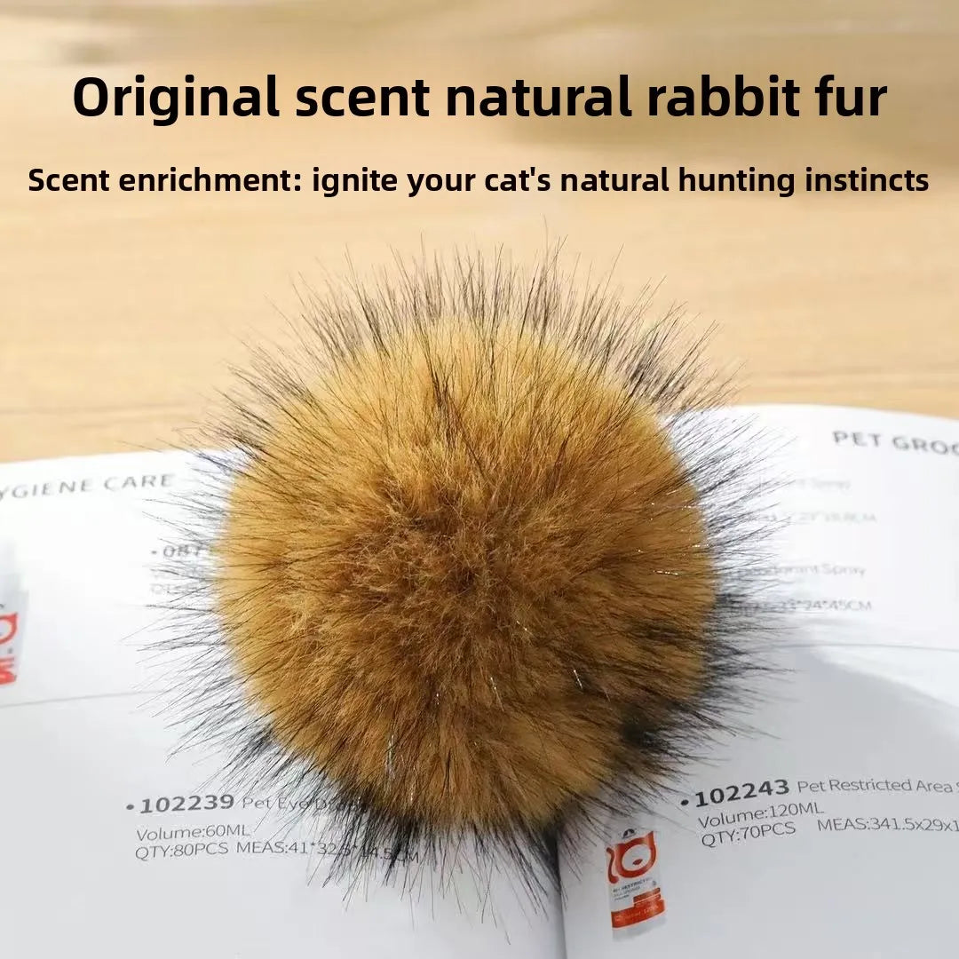 Natural Rabbit Fur Cat Toy Balls – Quiet Indoor Cat Toys Cat Toy Balls Babs