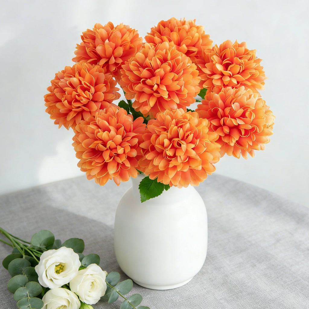Silk Ball Chrysanthemum Artificial Flowers – 4/8 Pcs Set Artificial Silk Flowers Babs