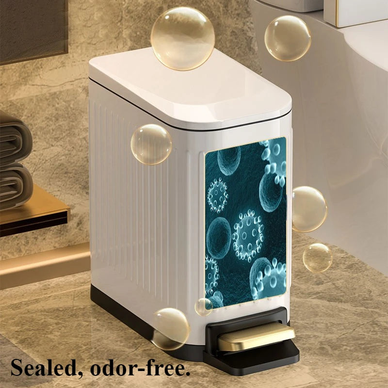 Stainless Steel Foot Pedal Trash Can with Lid – 10L Modern Foot Pedal Trash Can Babs