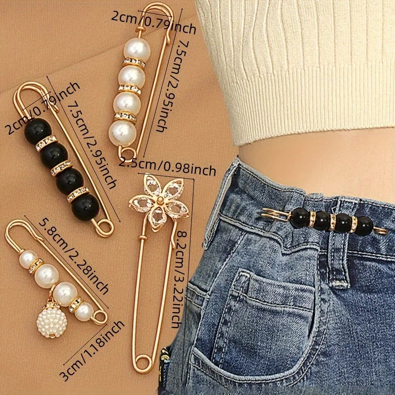 Flower Brooch Pin – Waist Shrinker & Corsage Safety Pin Brooch & Safety Pin Babs