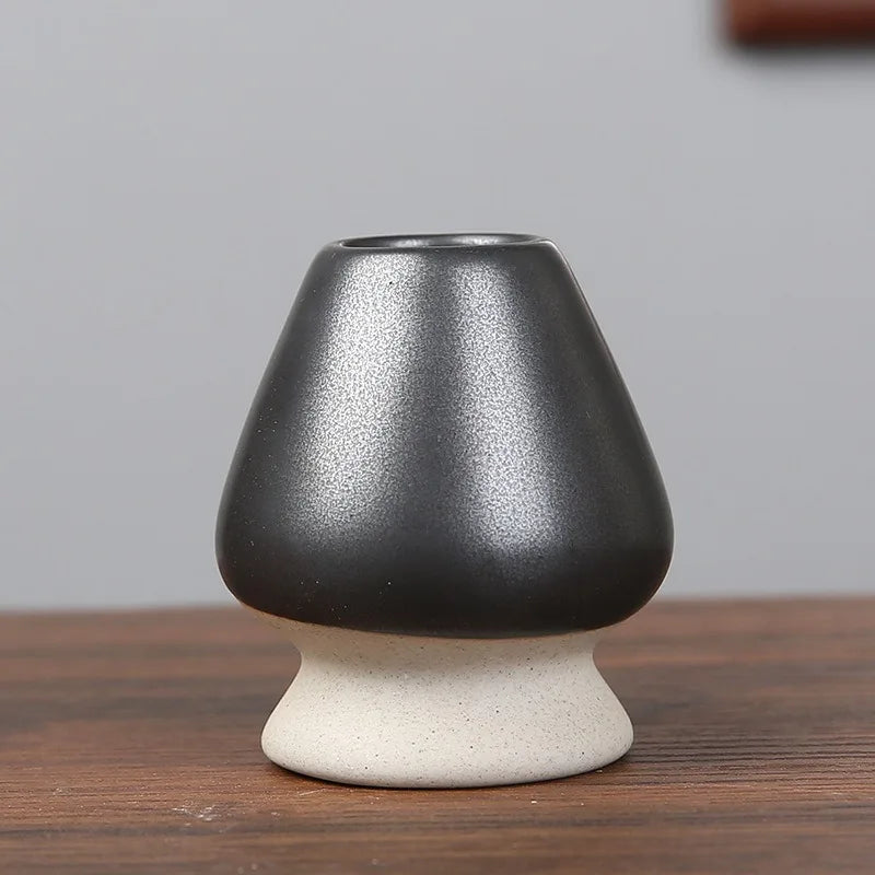 Japanese Ceramic Chasen Holder for Matcha Whisk & Tea Tools Chasen Whisk Holder Babs Black