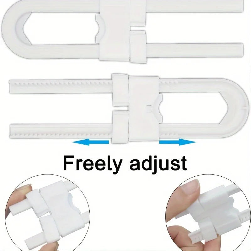 Sliding Cabinet Lock – U-Shape Safety Latch for Cupboard Doors Cabinet Safety Lock Babs