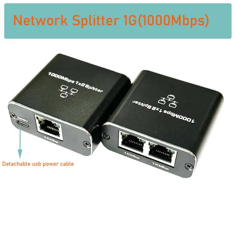 RJ45 Gigabit Ethernet Splitter 1 to 2 – 1000Mbps Network Switch Ethernet Network Switch Babs