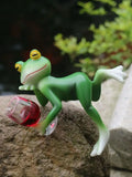 Green Frog Wine Glass Hanger – Resin Animal Décor Ornament Resin Décor Figurine Babs A