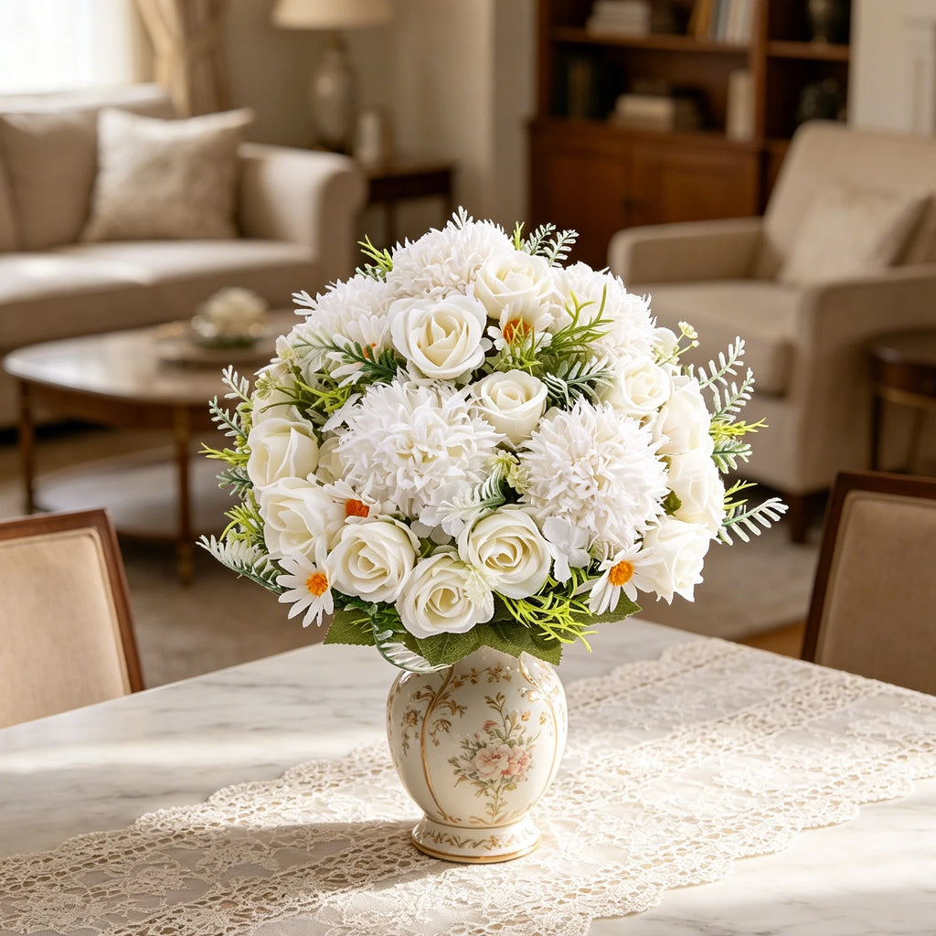 Artificial Silk Rose Bouquet – Wedding & Home Floral Decor Artificial Flower Bouquet Babs