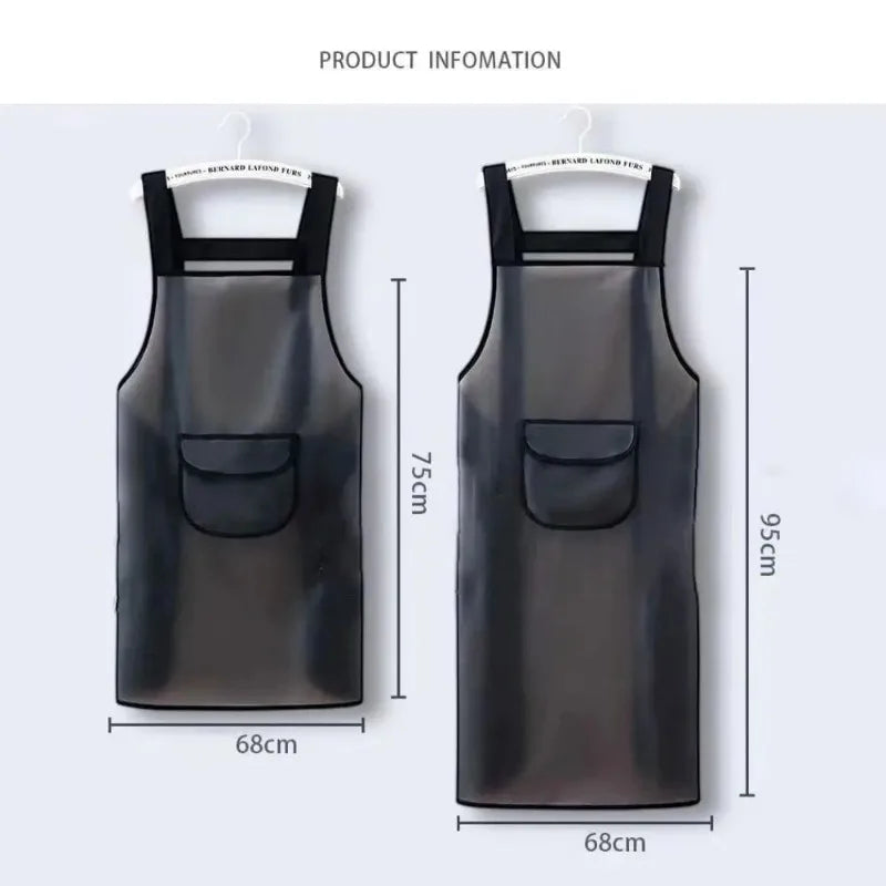 PVC Waterproof Kitchen Apron – Oil & Dirt Resistant, Transparent Kitchen Apron Babs