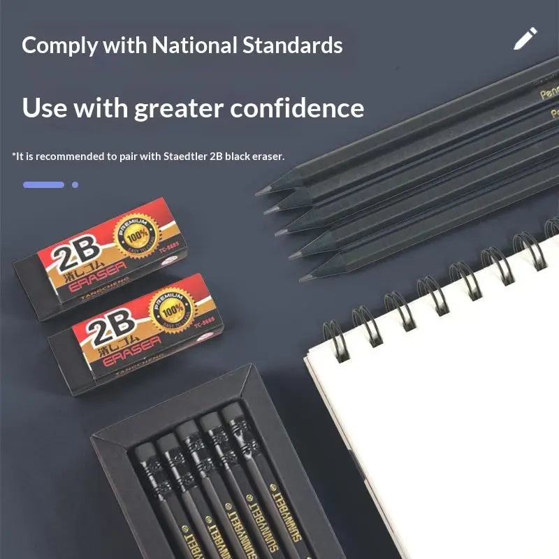 10-Pack HB Black Wooden Pencils – Hexagonal Grip Writing Set Wooden Pencil Set Babs
