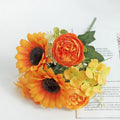 Silk Sunflower & Peony Artificial Flowers | Wedding & Home Decor Artificial Flower Stems Babs Spring Yellow