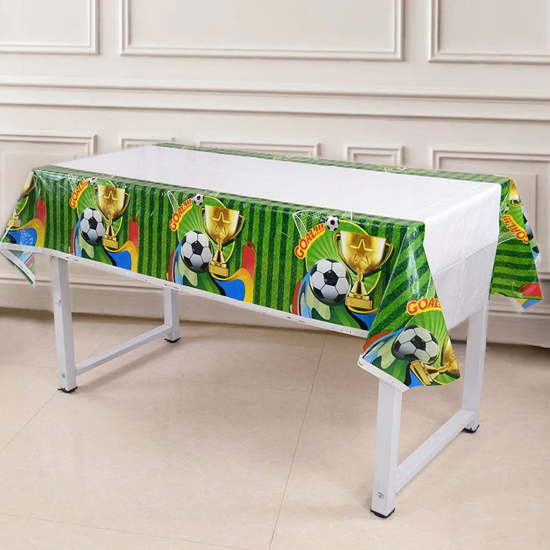 Soccer Party Disposable Tablecloth | Football Birthday Table Cover Disposable Tablecloth Babs