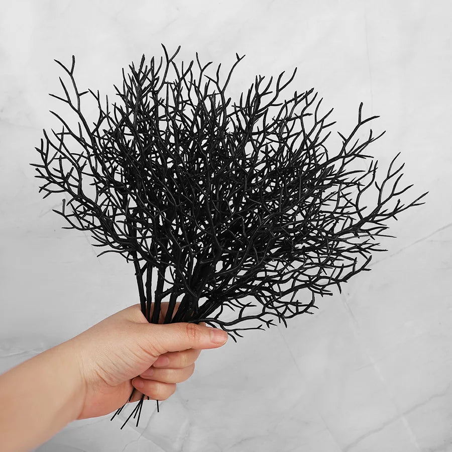 10pcs Black Artificial Branches Halloween Party Vase Décor Artificial Decor Branches Babs